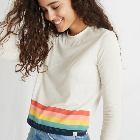 MARINE LAYER RE-SPUN STRIPE L/S CREW SHIRT S M L - Picture 2 of 9